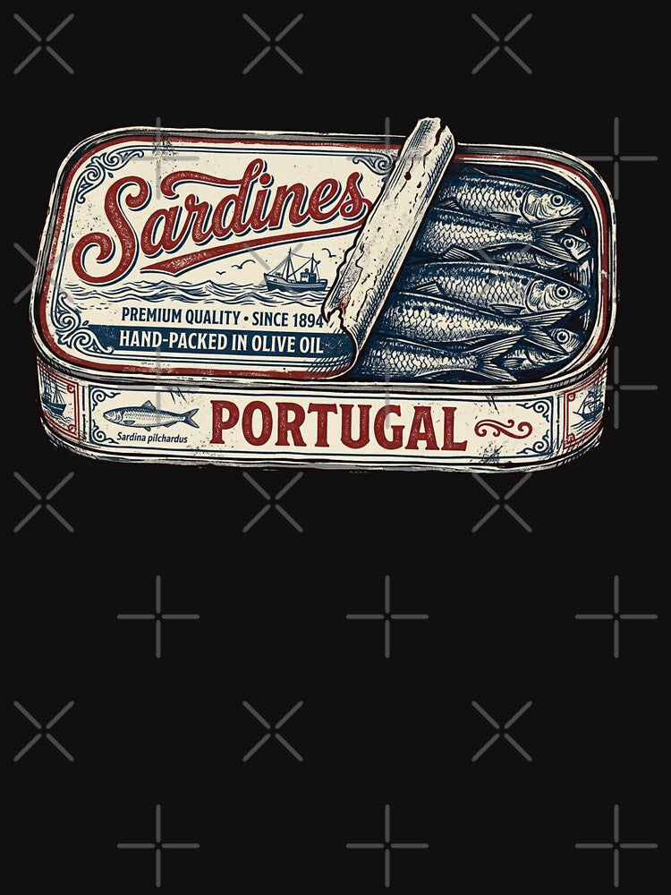 Protugal Sardines Tinned Fish Retro Vintage Graphic for Men Women by CF_VintageDesign