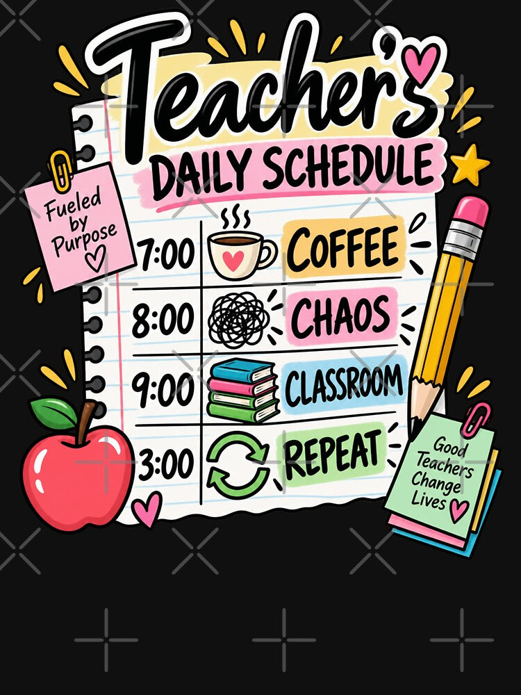 Coffee Chaos Classroom Repeat – Funny Teacher Shirt by yochatees