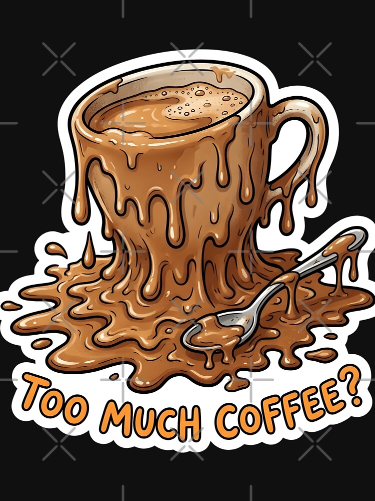 Too Much Coffee? - Melting Coffee Cup Surreal Humor by WowDezign