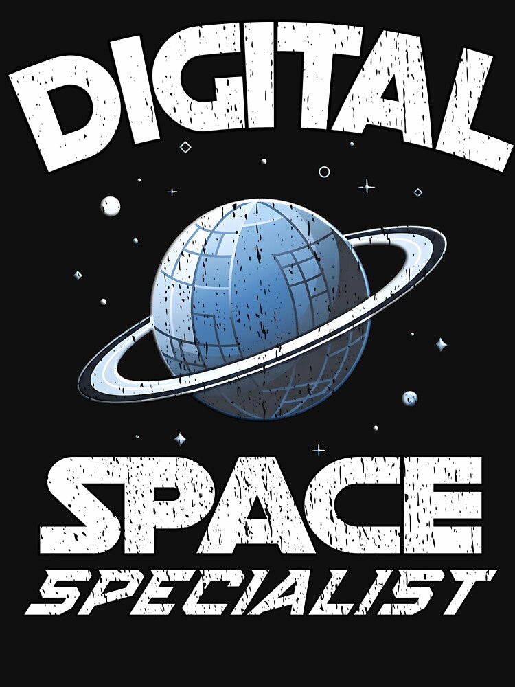 Digital Space Specialist Planet - Retro Sci-Fi Astronomy Art - Vintage Distressed Galactic Explorer programmer developer AI training Prompt Engineer by Jt41