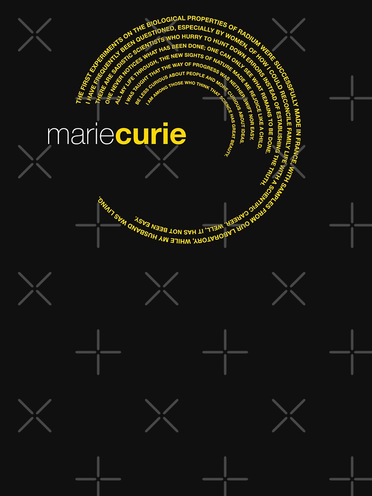 Marie Curie famous quotes poster [gold] by CMYKStudio