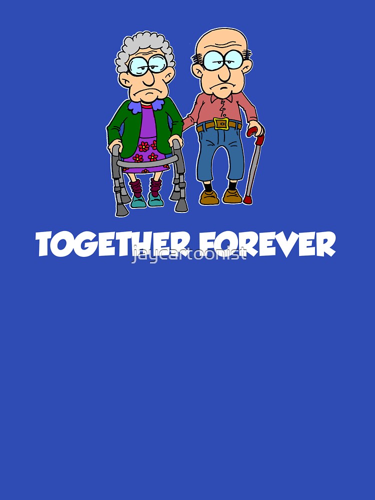 Together Forever Old Couple Cartoon by jaycartoonist
