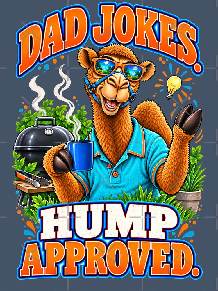 Dad Jokes. Hump Approved – Funny Lifestyle and Pets T-Shirt – Funny Camel T-Shirt Animal Graphic Camel T-Shirt by Camel & Quirk