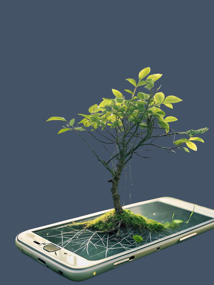 "Nature vs. Technology" Surreal Graphic Tee by Hasanify