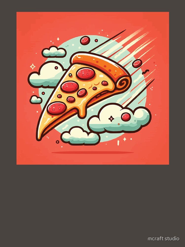 Flying slice of pizza by mcraft studio