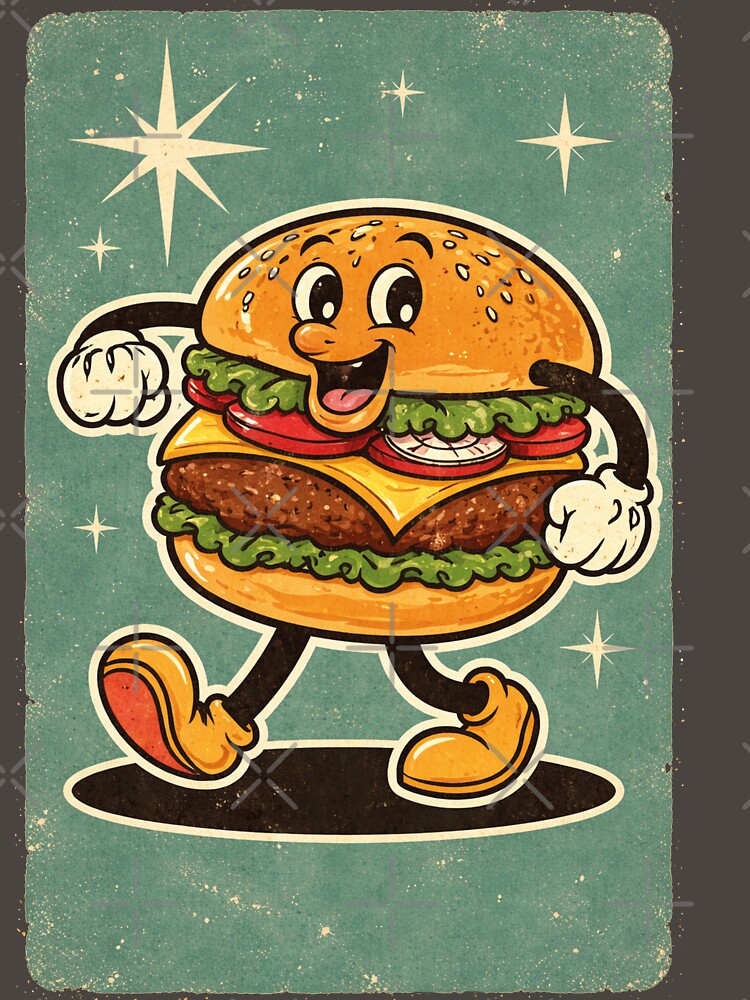 Retro Burger Delight – Vintage Hamburger Aesthetic Design by MerlinWear