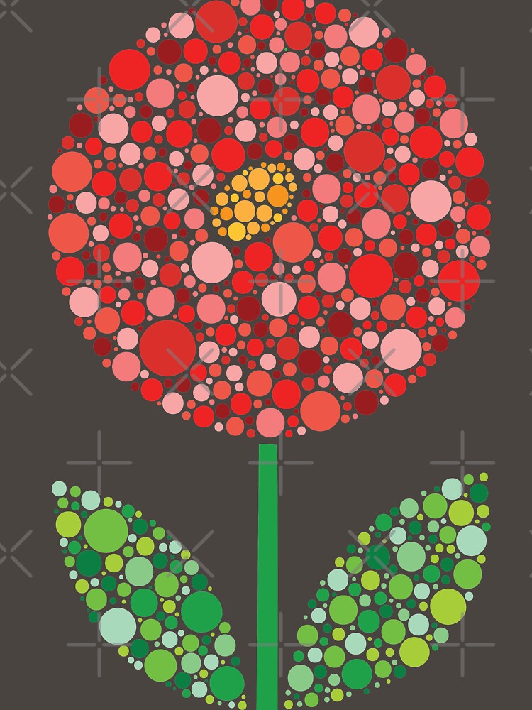 Simple Round Red Dot Flower by kjeppson