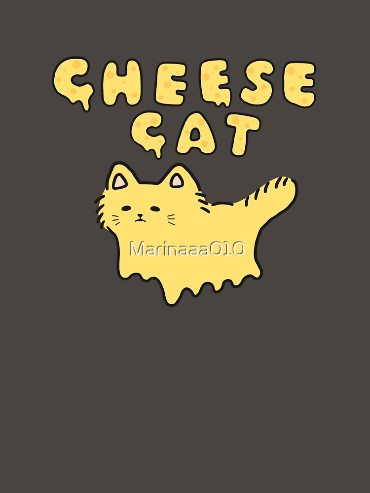 Cheese Cat Neko Kawaii Melting Cat Meme Funny Food Logo Art by Marinaaa010