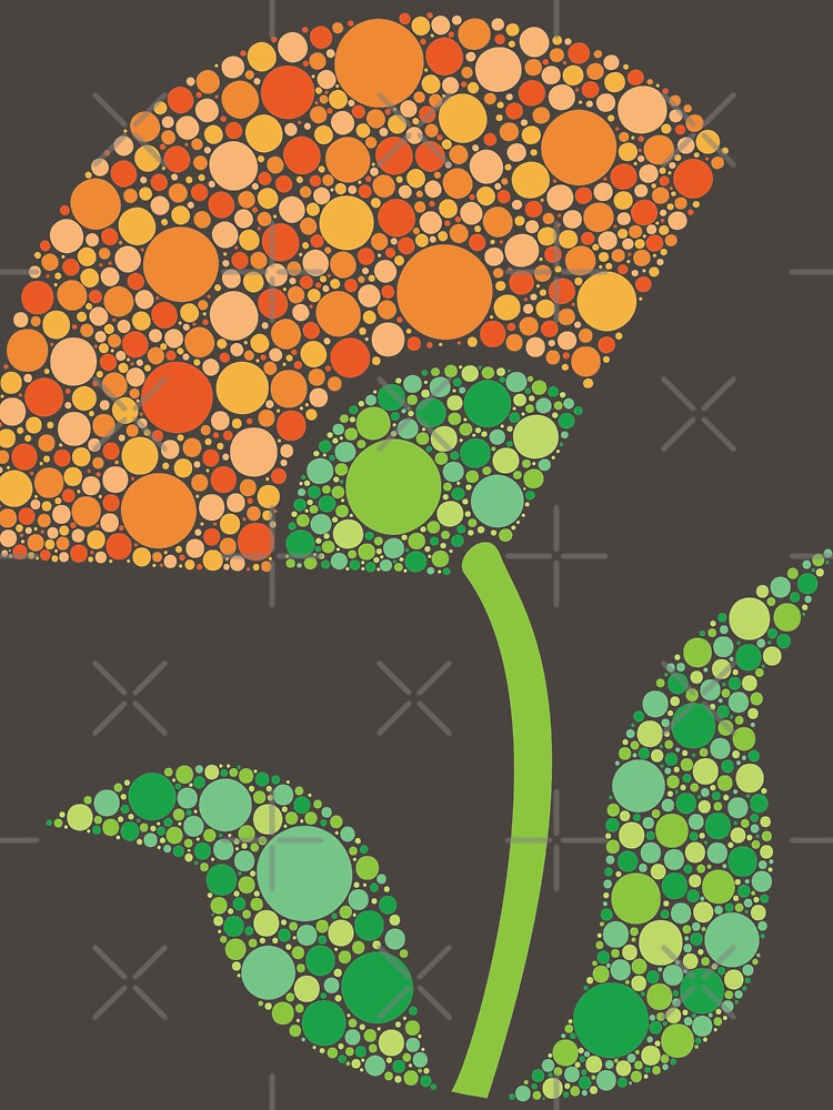 Orange Fan Dot Flower by kjeppson