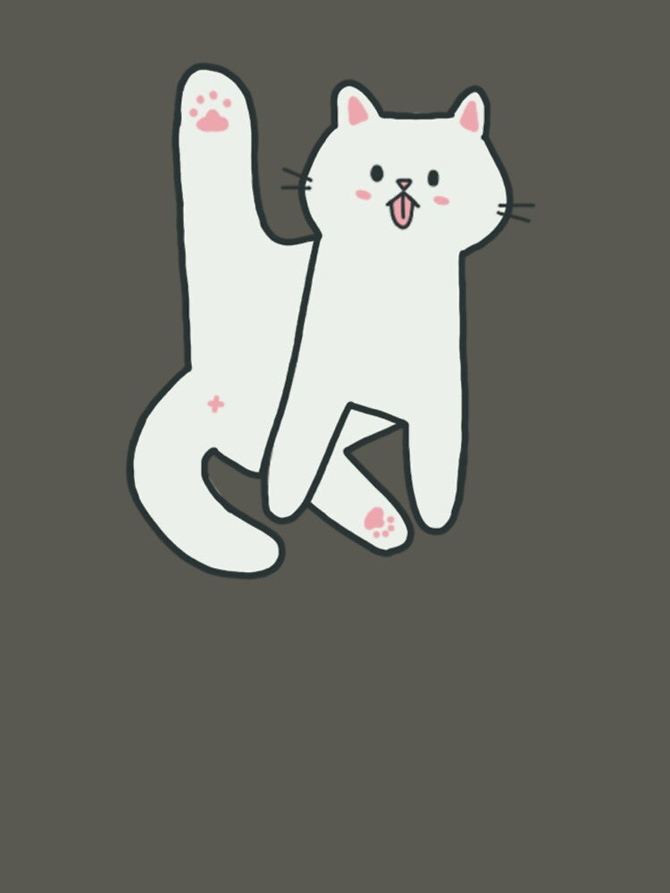 White Cat Licking Butt by waddleworks