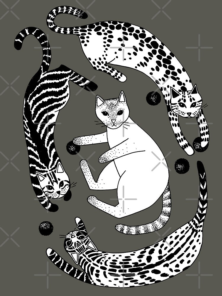 Playful gatines (b&w) by blursbyai