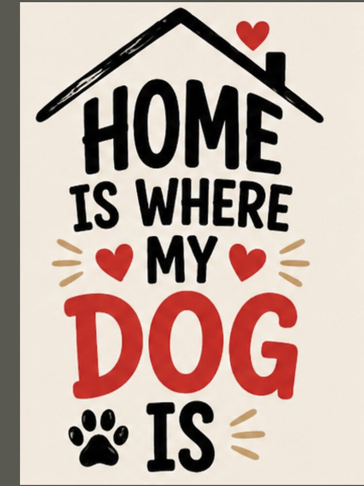 Home Is Where My Dog Is Cute Dog Lover Quote Cozy Pet Shirt by PoojaArtLab