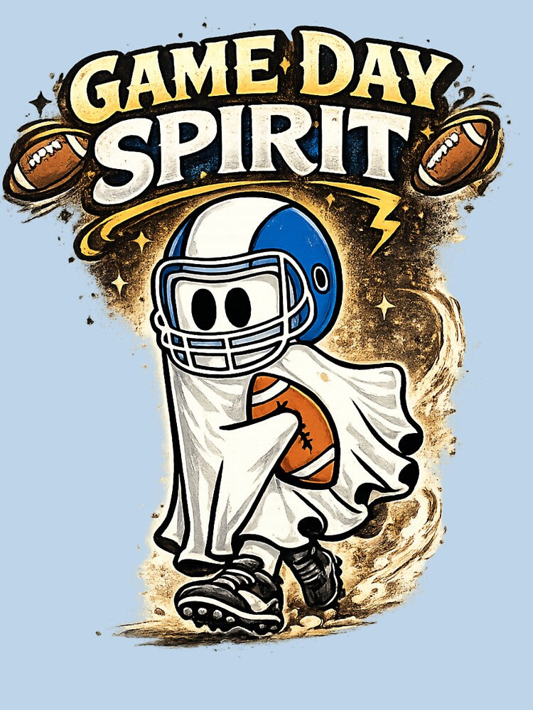 Game Day Spirit Funny Football Ghost Shirt, Halloween Football Fan Tee by sumodesign