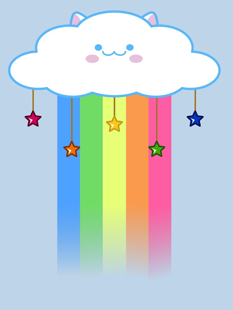 Kawaii Rainbow Cat Cloud by DesignsByHumbug