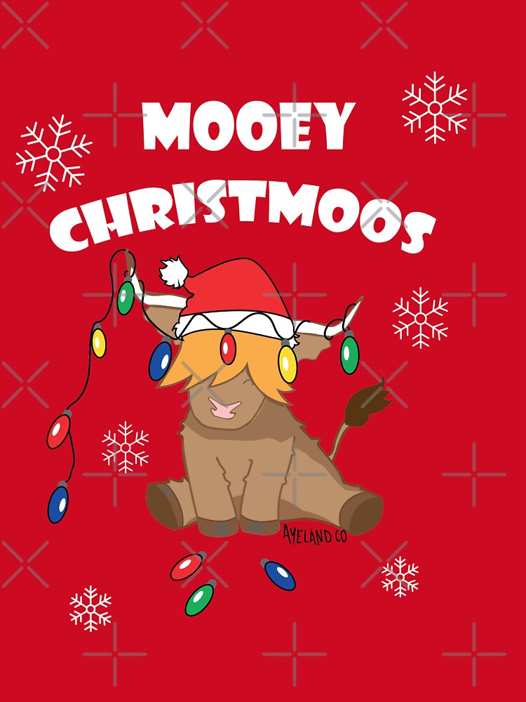 Christmas lights highland cow ugly sweater christmas jumper by Ayelandco
