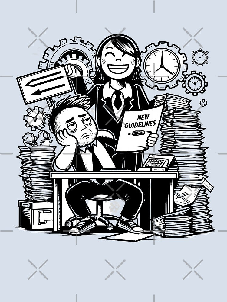 Corporate Paperwork Chaos Illustration by NUTMA Design