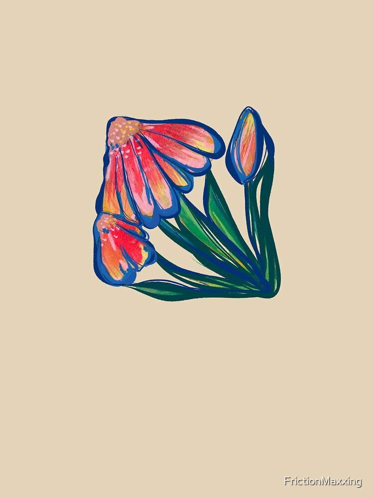 Peach and Yellow Soft Flowers by FrictionMaxxing