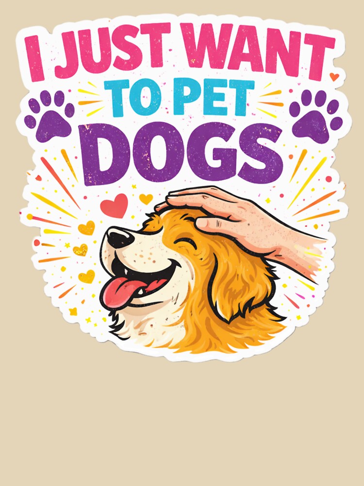 Colorful Dog Lover Sticker Funny Pet Dogs Cute Design by InjeyArt