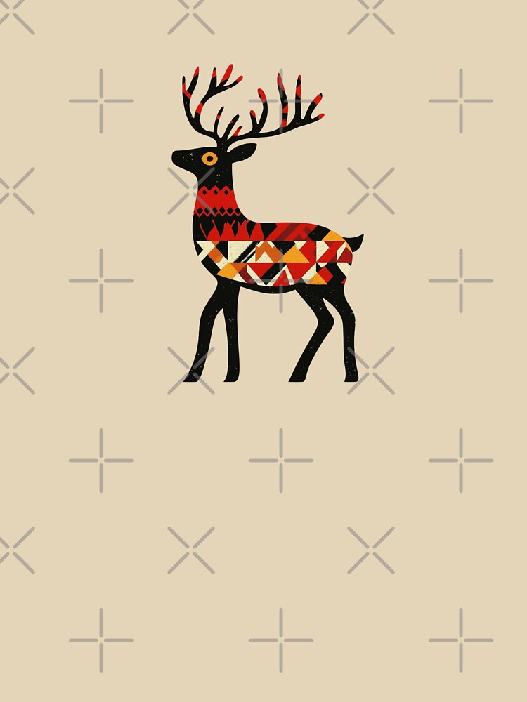 Geometric Reindeer Minimalist  Holiday Wildlife Design by gk-creations