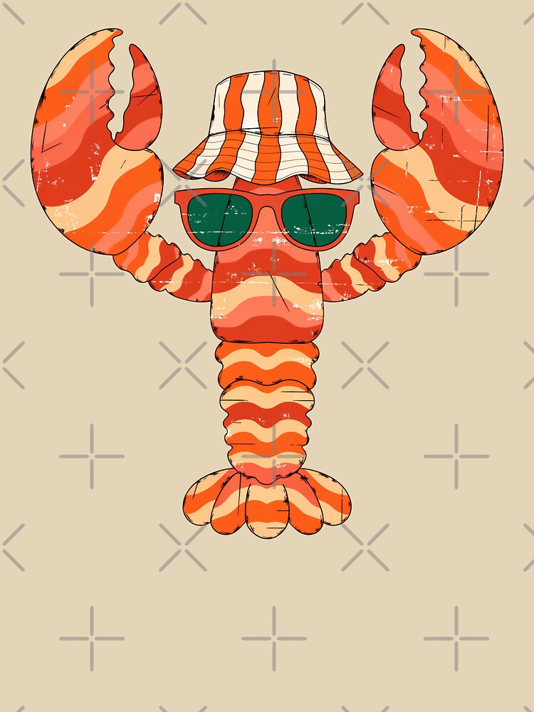 Cool Tourist Lobster Funny Summer Beach Crab Crustacean Design by Marlene Wagenhofer