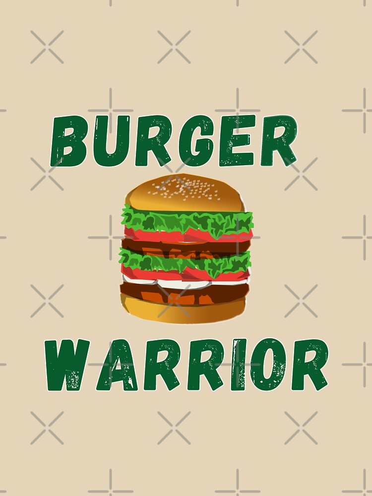 Burger Warrior - Burger  Lover Green Colored Text yellow background by IrinchiDE
