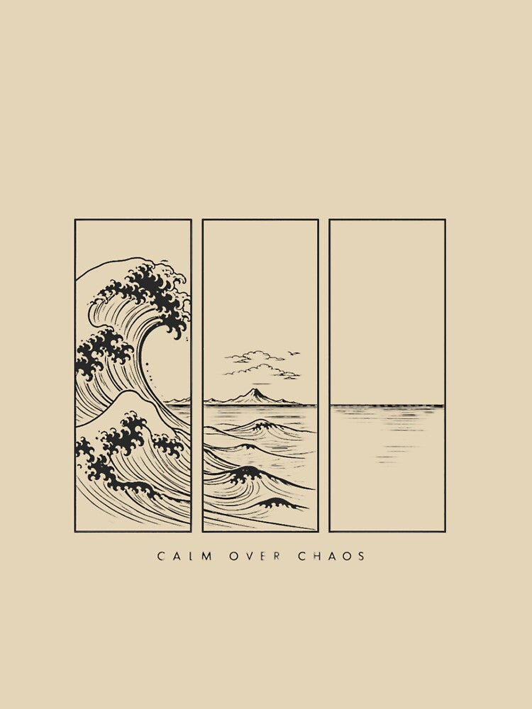 Calm Over Chaos — Minimalist Ocean Triptych by Yujanne