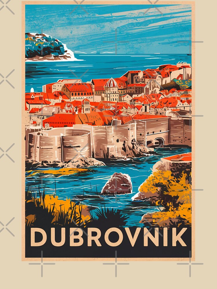 Dubrovnik Vintage Travel Poster by TravelerRat