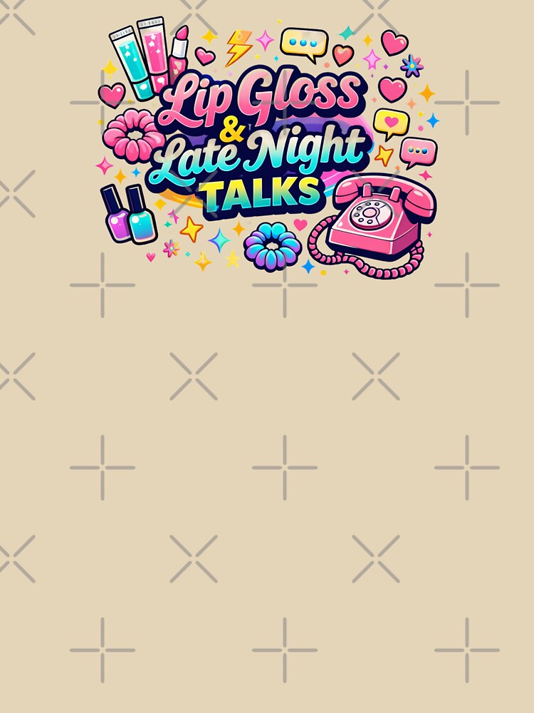 Lip Gloss & Late Night Talks Shirt – Retro 90s Sleepover Aesthetic Tee | Vintage Girl Nostalgia by MEMORY-LN-Tees