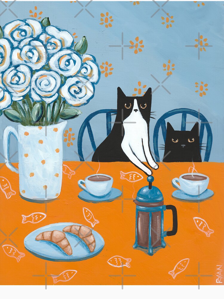 French Press Coffee Cats by KilkennyCat Art