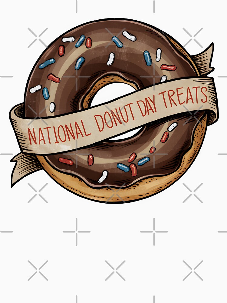 Vintage National Donut Day Treats T-Shirt - Classic Chocolate Donut Design by legendaryskins