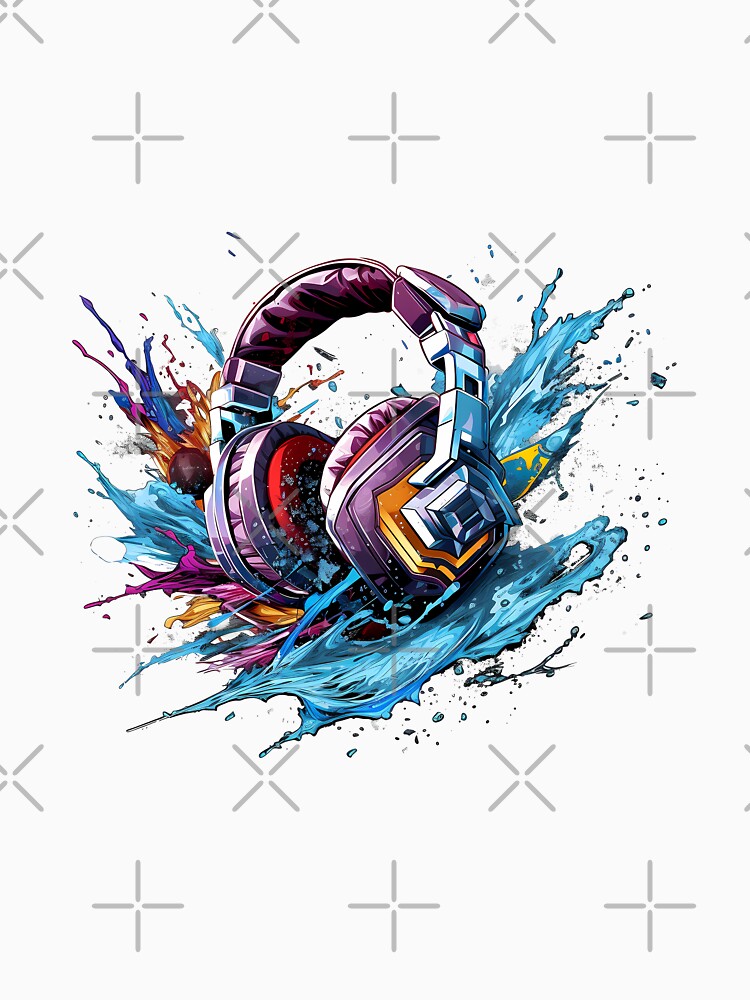 Fashion Headphone in Vibrant Graffiti Art by NegarinFashions