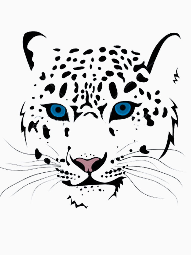 Wild leopard with blue eyes t-shirt by MED-AFDS