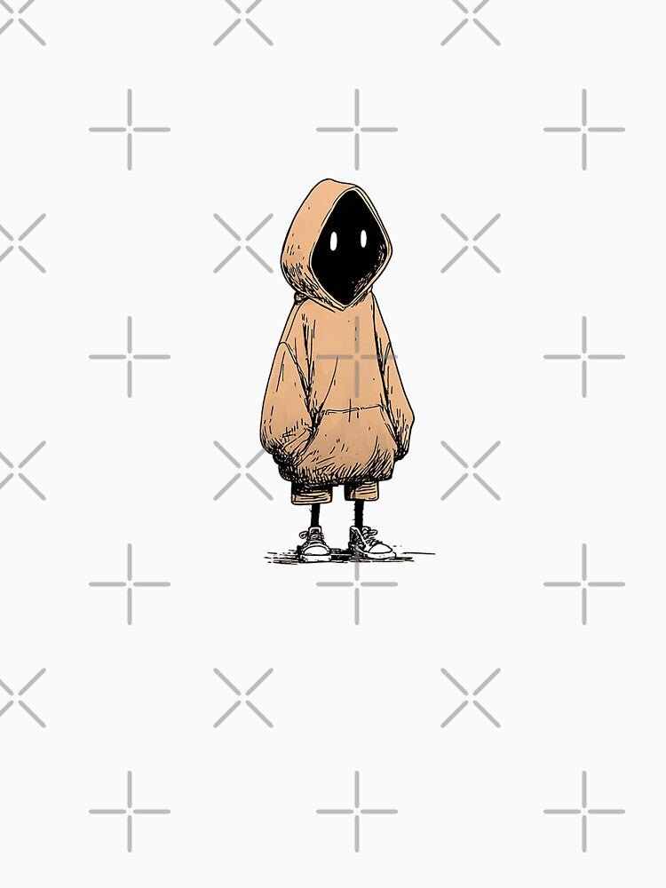 Shadow Figure in Oversized Hoodie – Minimal Moody Sketch by Alphakenon
