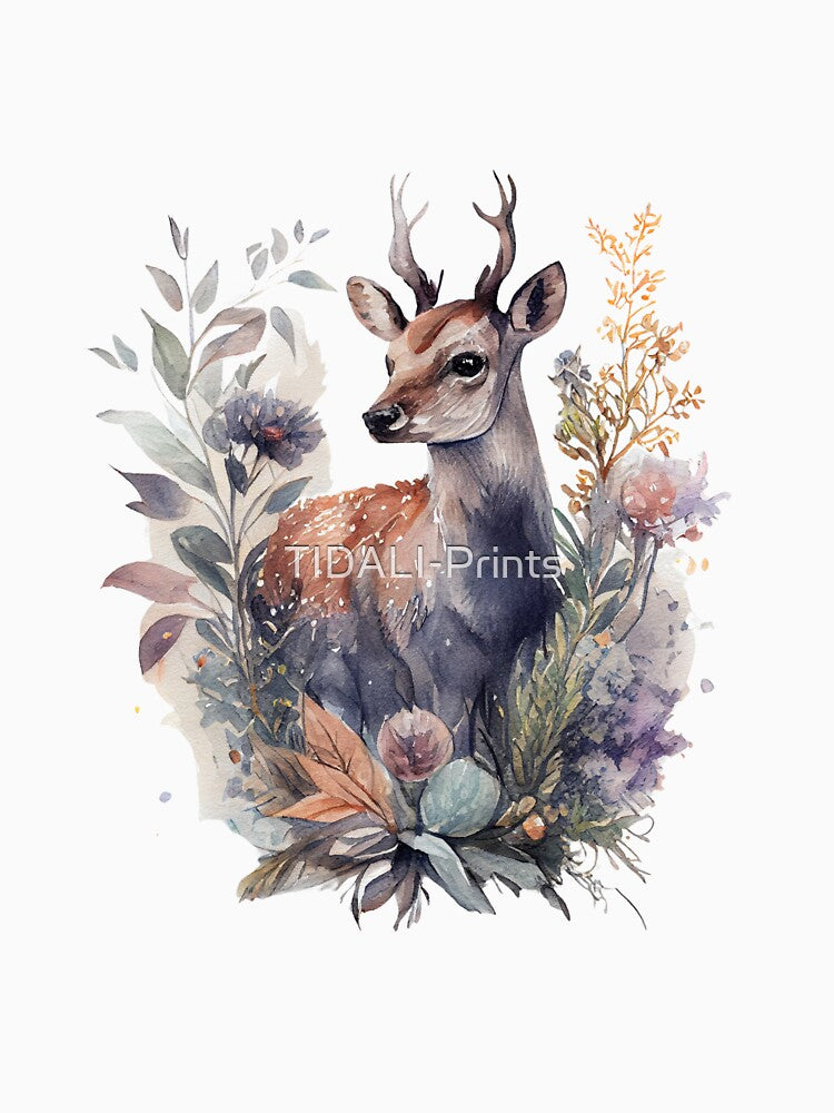 deer in forest by TIDALI-Prints