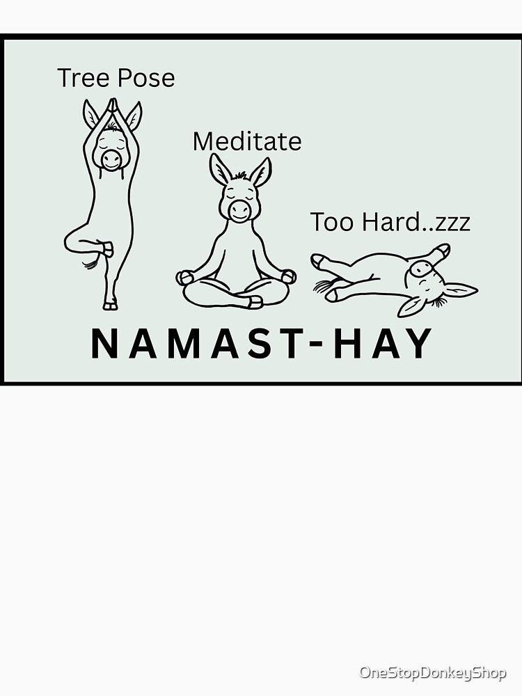 Yoga Pose Funny Animal Print by OneStopDonkeyShop