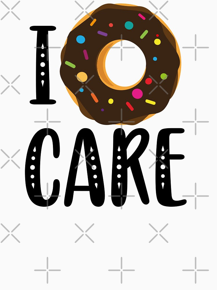I donut care chocolate frosting sprinkles donut kawaii cute pastel colors decorative pattern i don't care by Novel-ty