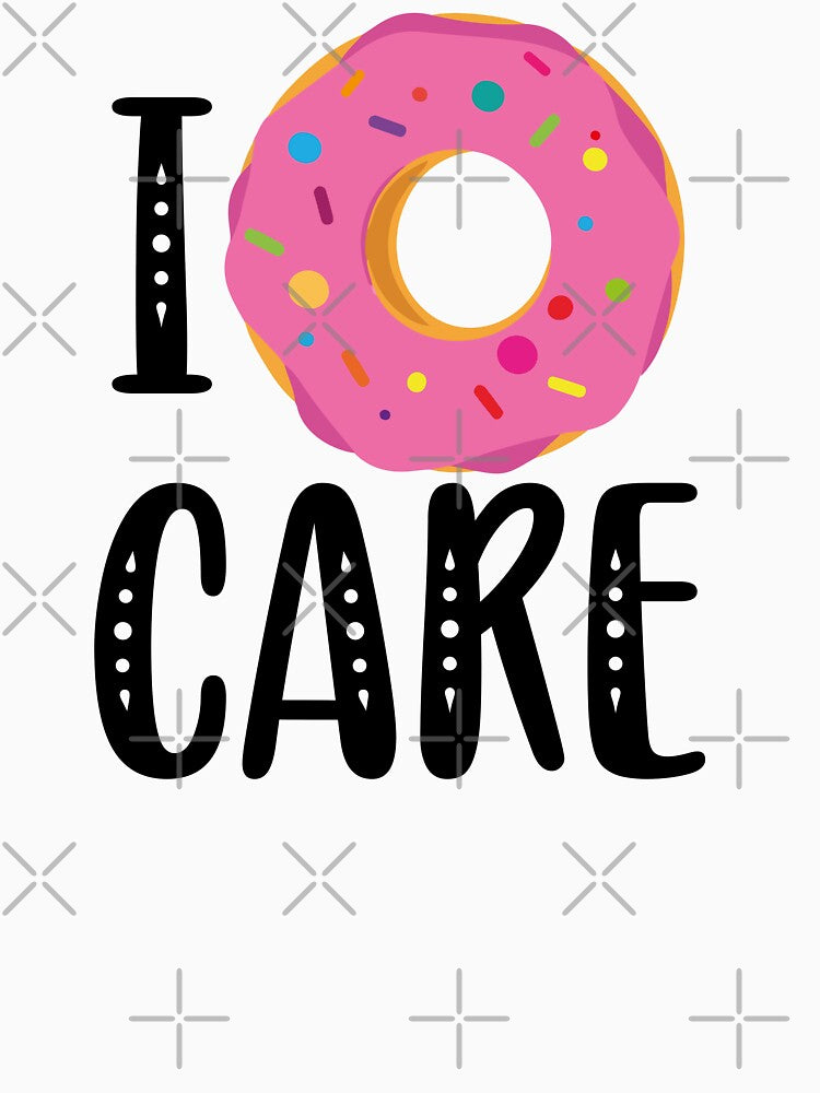 I donut care Pink frosting sprinkles donut kawaii cute pastel colors decorative pattern i don't care by Novel-ty