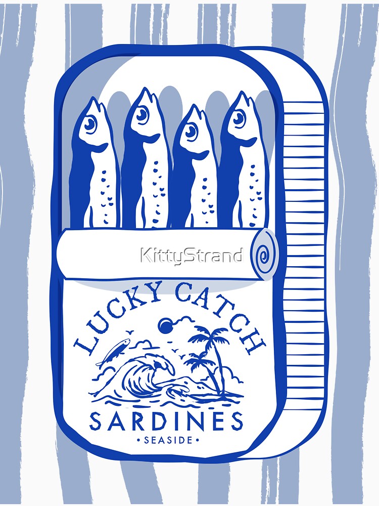 Tin of Sardines | Blue & White Vintage Food Design Fisherman Aesthetic by KittyStrand