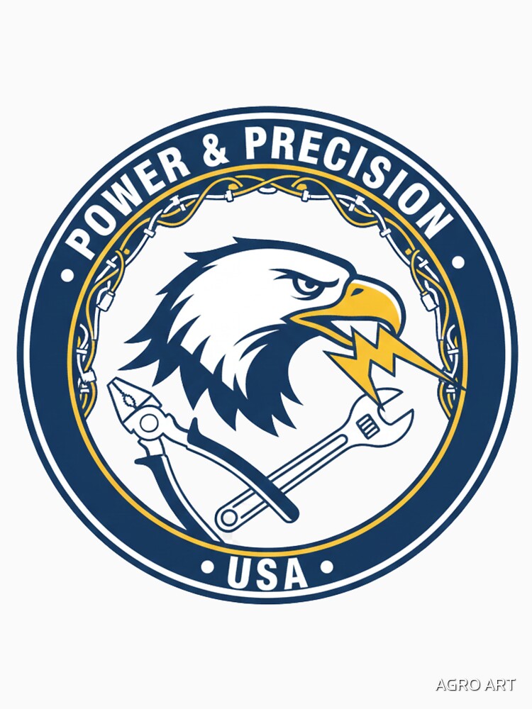 American Electrician T-Shirt |  Power and precsision USA by AGRO ART