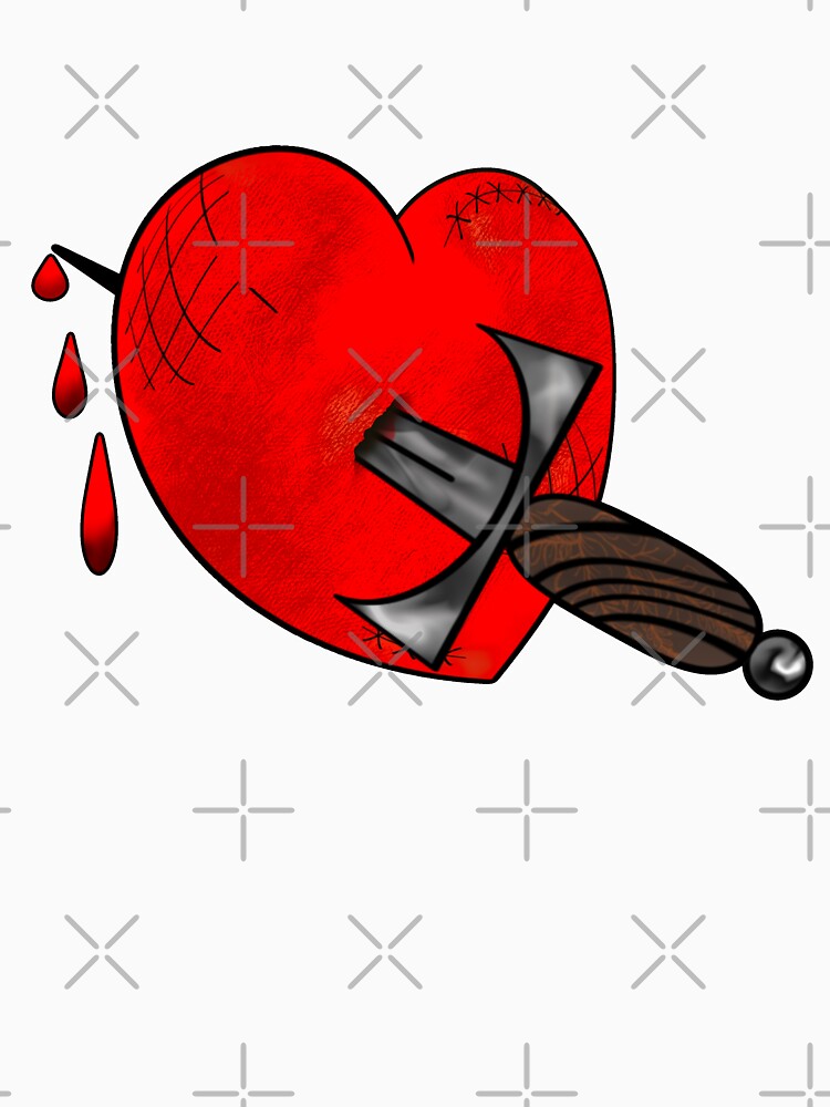 Broken Heart With Dagger Dark Love Illustration by Auntie M