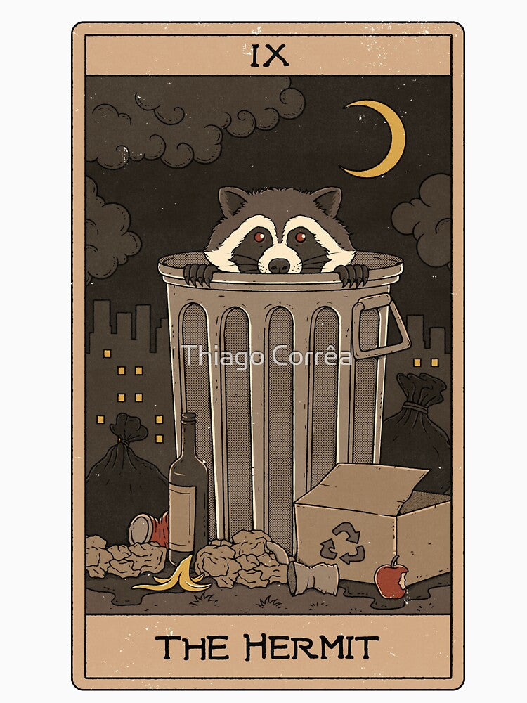 The Hermit - Raccoons Tarot by Thiago Corrêa