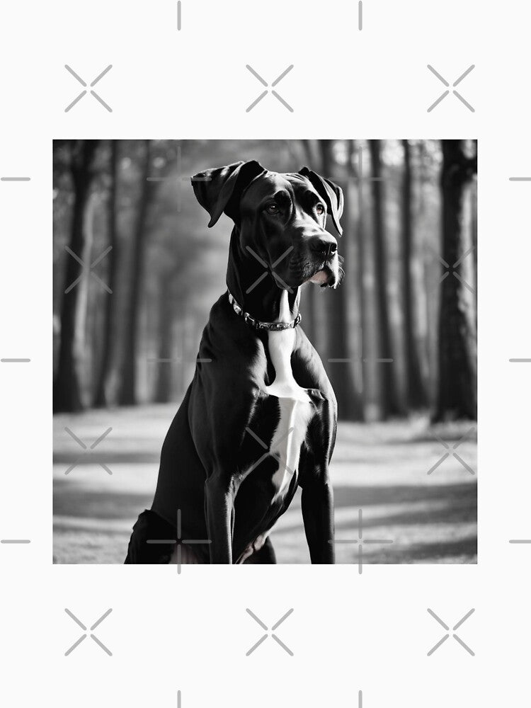 Black Great Dane Minimalist T-Shirt by Trialloja