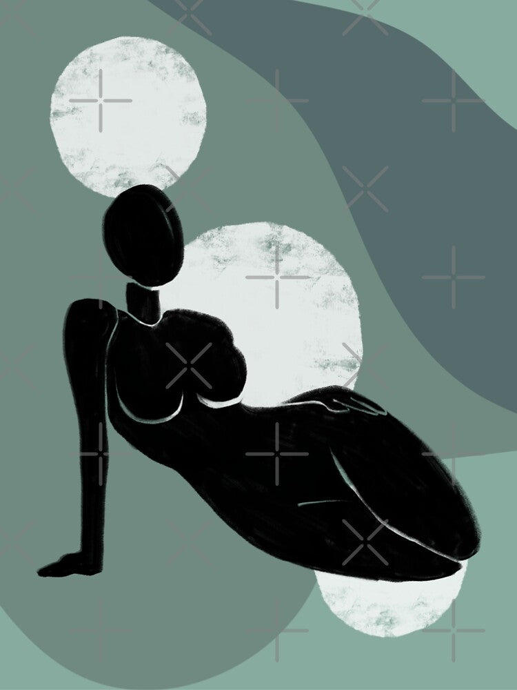Boho Moons & Woman Silhouette by Dee Creates Art
