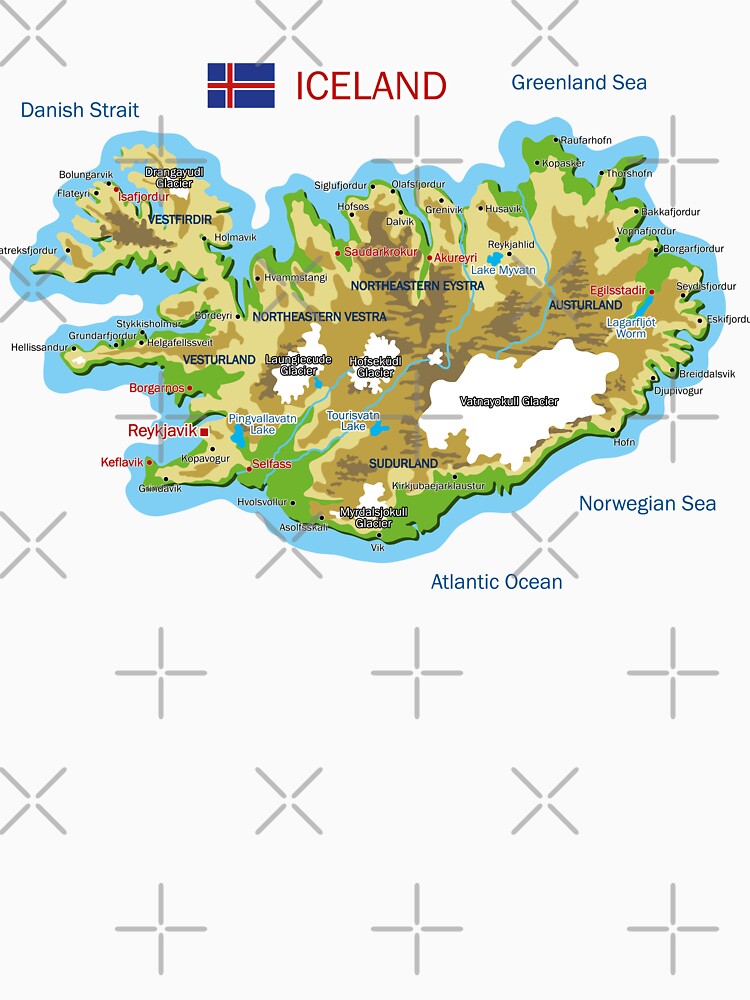 Iceland Geographic Map by alijun
