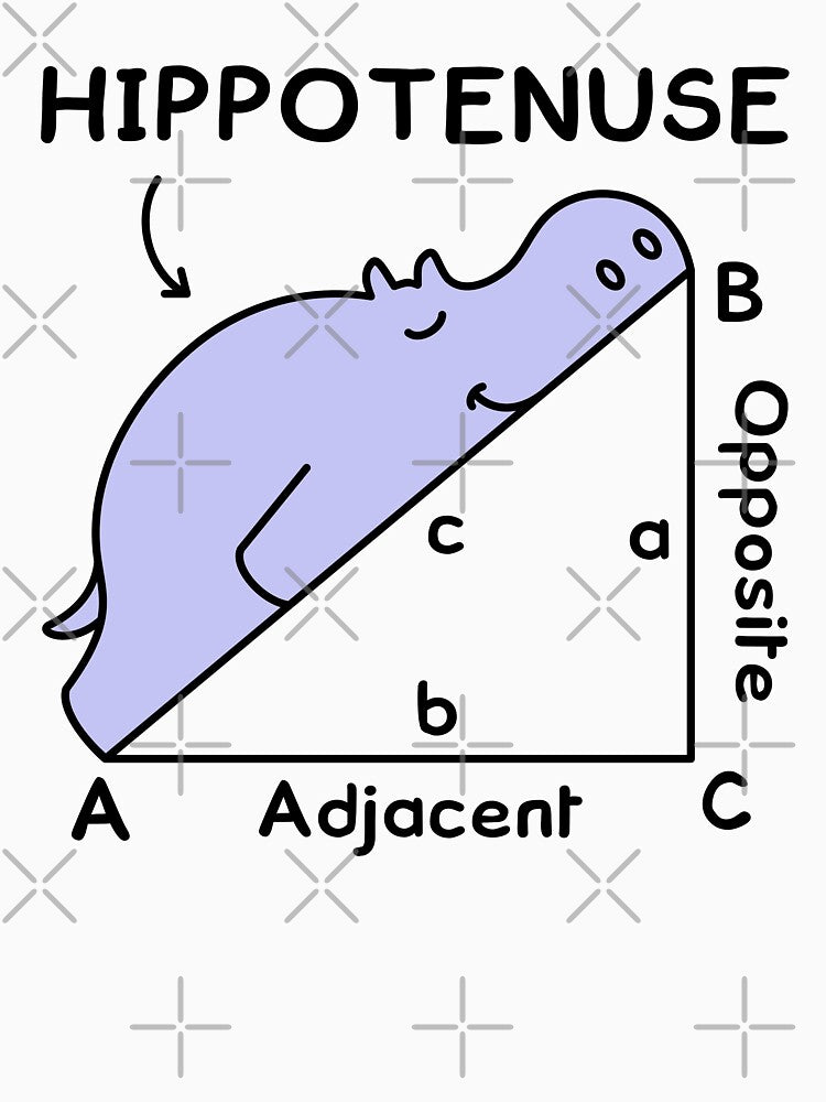 Hippotenuse, Hypotenuse Math Pun by TashaVector