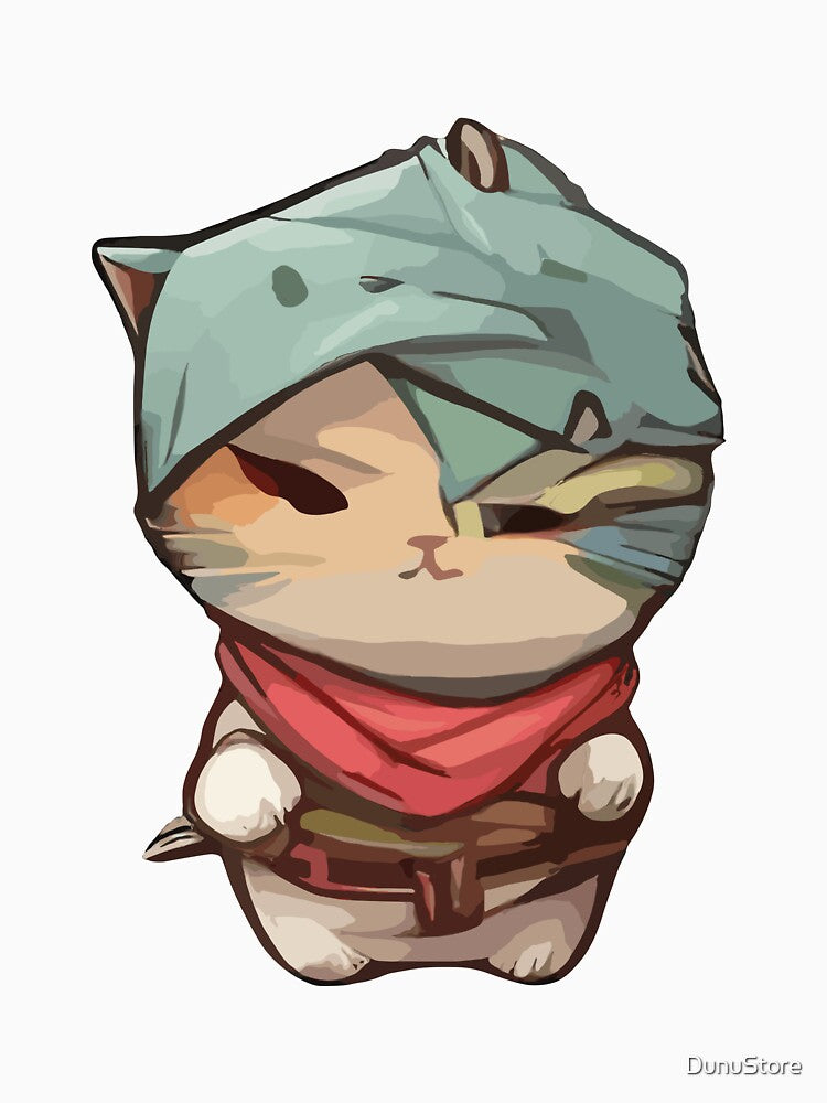 cute kawaii ninja cat with cute eyes by DunuStore