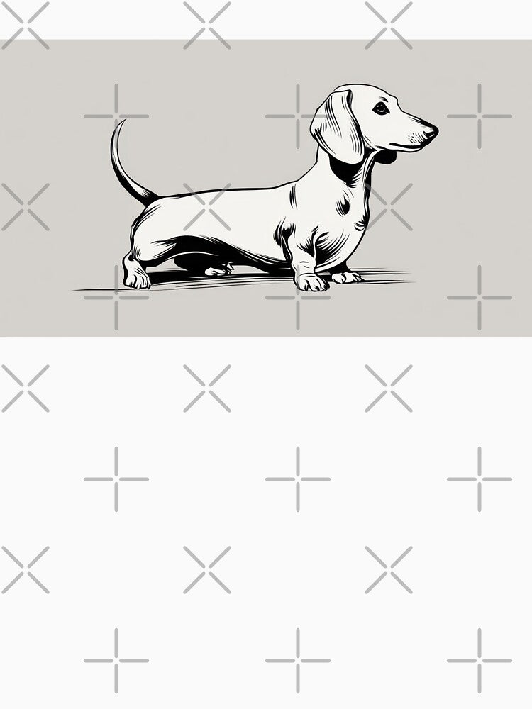 Dachshund stands on a plain surface by anytka