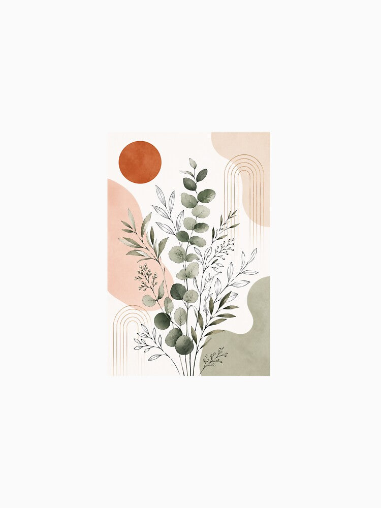 Minimalist Boho Eucalyptus Leaf Art by AlexGreaney
