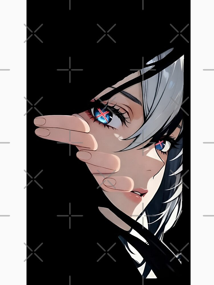Anime Aesthetic Girl Eye Glow Minimal Dark Art | Cyberpunk Manga Style Portrait by Dyan4