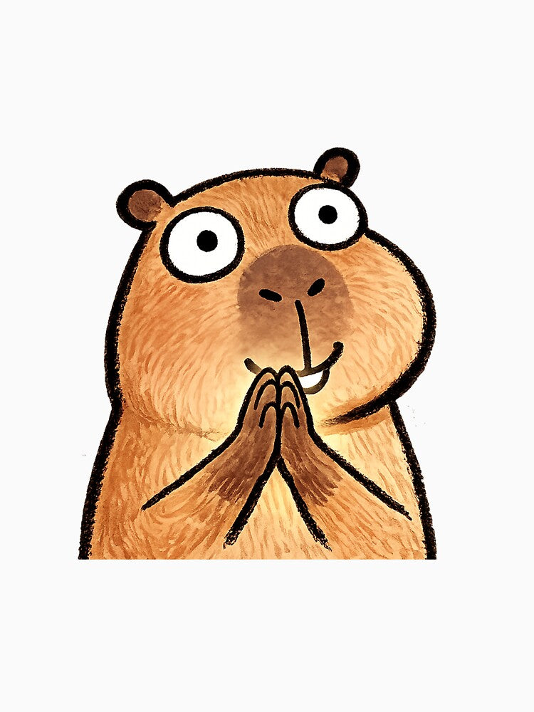 Pleading Capybara | Cute Hopeful Kawaii Capybara Sticker & Funny Animal T-Shirt by Atum&Art